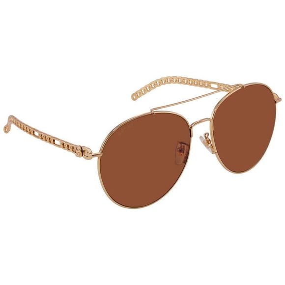 NEW Gucci Brown and Gold Aviator Women's Sunglasses